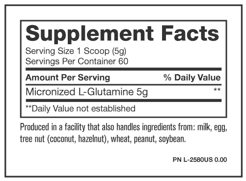 GLUTAMINE - Premium Micronized L-Glutamine - 60 Servings