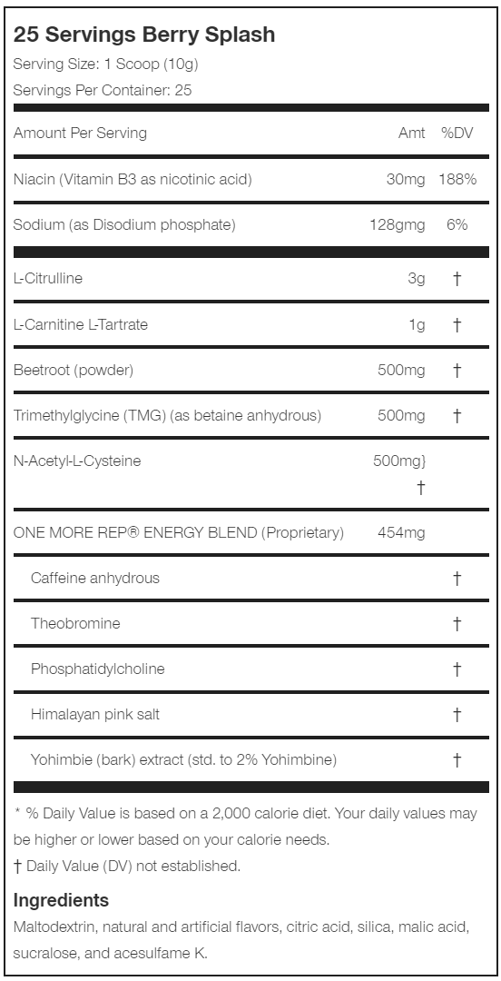 BPI Sports One More Rep 25 Servings