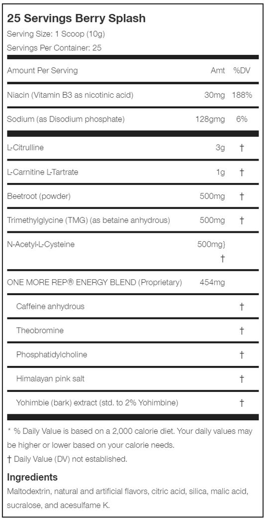 BPI Sports One More Rep 25 Servings