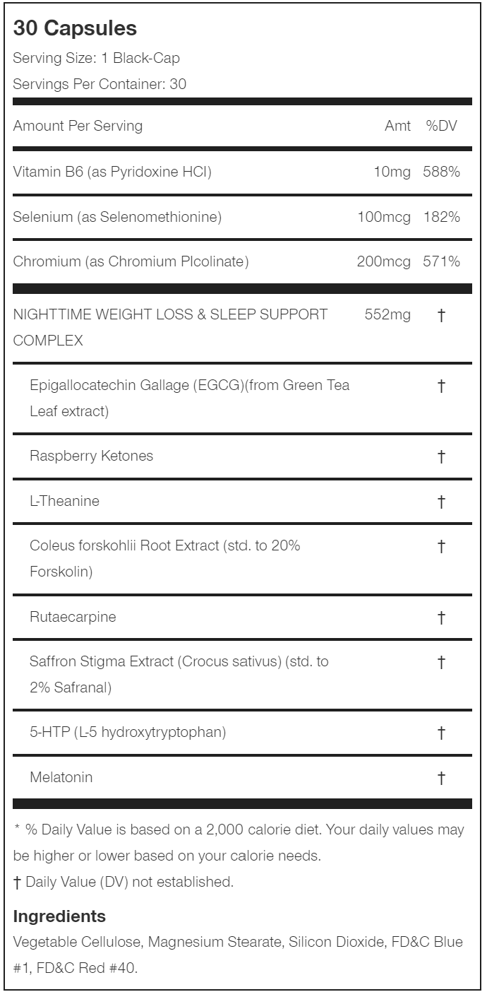 Nutrex Lipo-6 Black Nighttime UC 30 Capsules