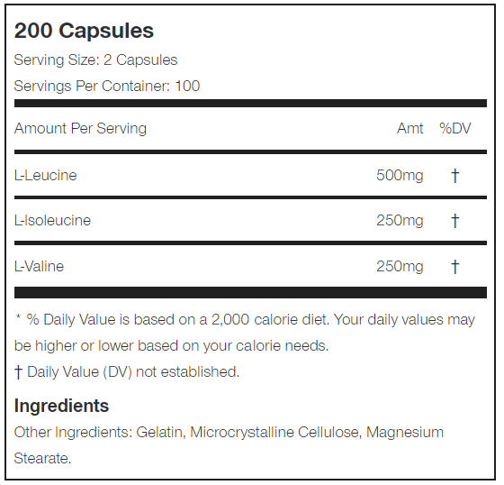 Optimum Nutrition BCAA 1000 胶囊 200 粒