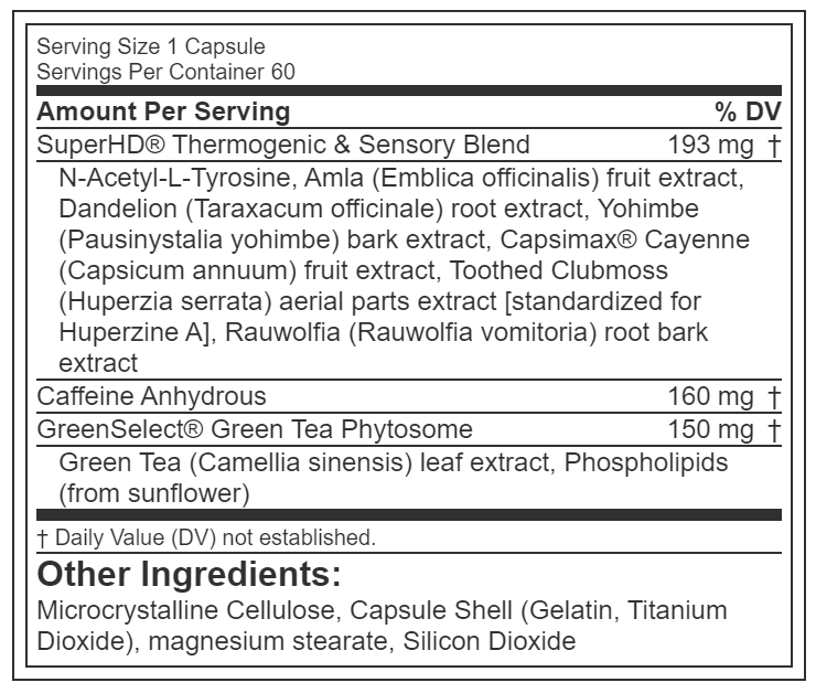 SuperHD Fat Burner 60 Capsules