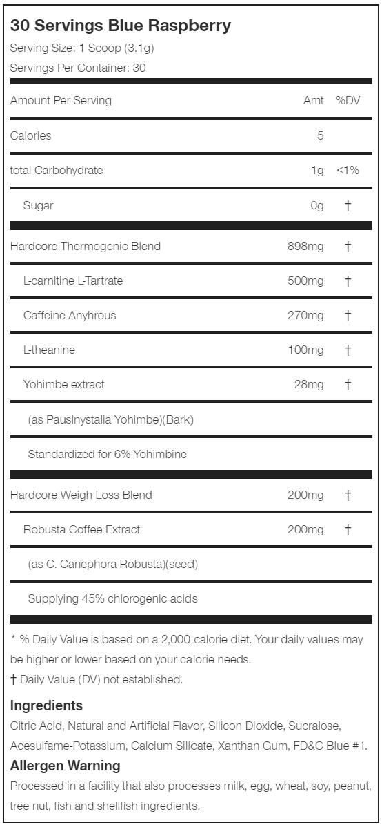 MuscleTech Hydroxycut Hardcore Elite Powder 30 份