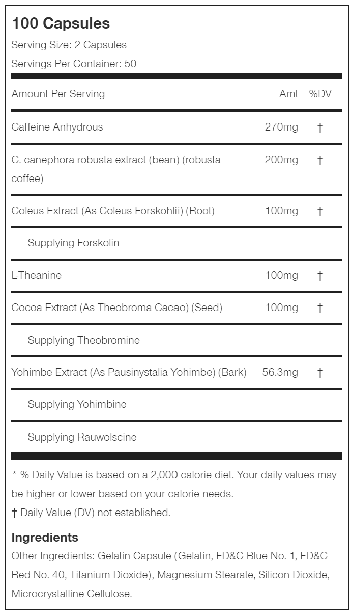 MuscleTech Hydroxycut Hardcore Elite 100 粒胶囊