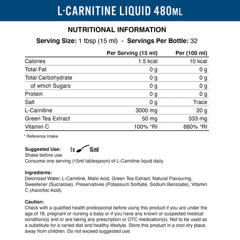 LIQUID L CARNITINE 3000 - 32 Servings