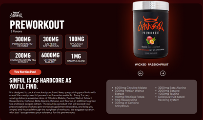 SINNER PREWORKOUT - 40 Servings