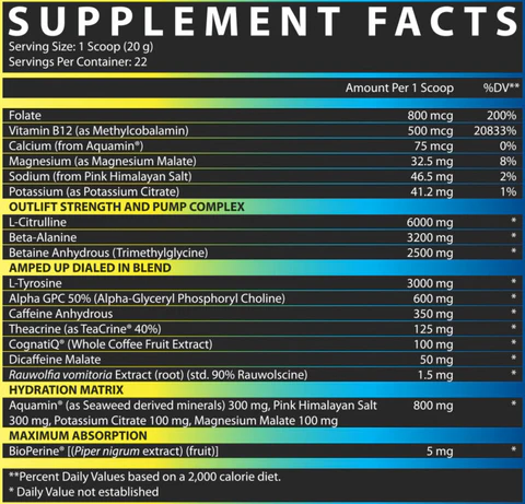 NUTREX OUTLIFT AMPED - 22 Servings