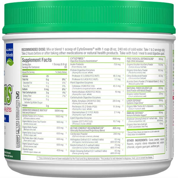 CYTOGREENS: GREENS POWDER - 30 Servings