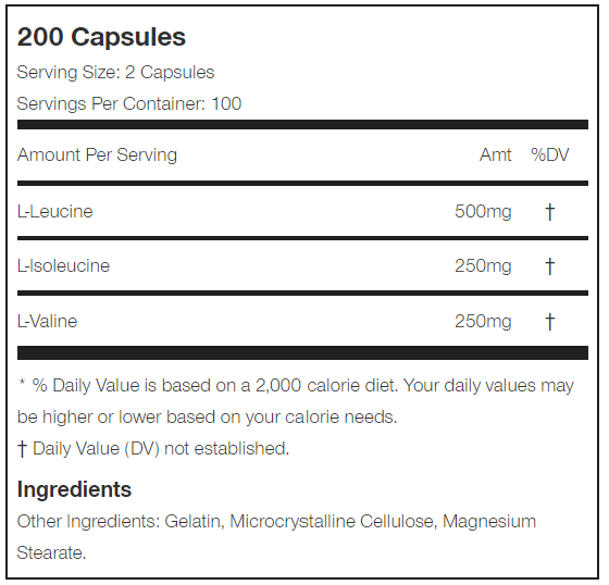 Optimum Nutrition BCAA 1000 Caps 200 Capsules