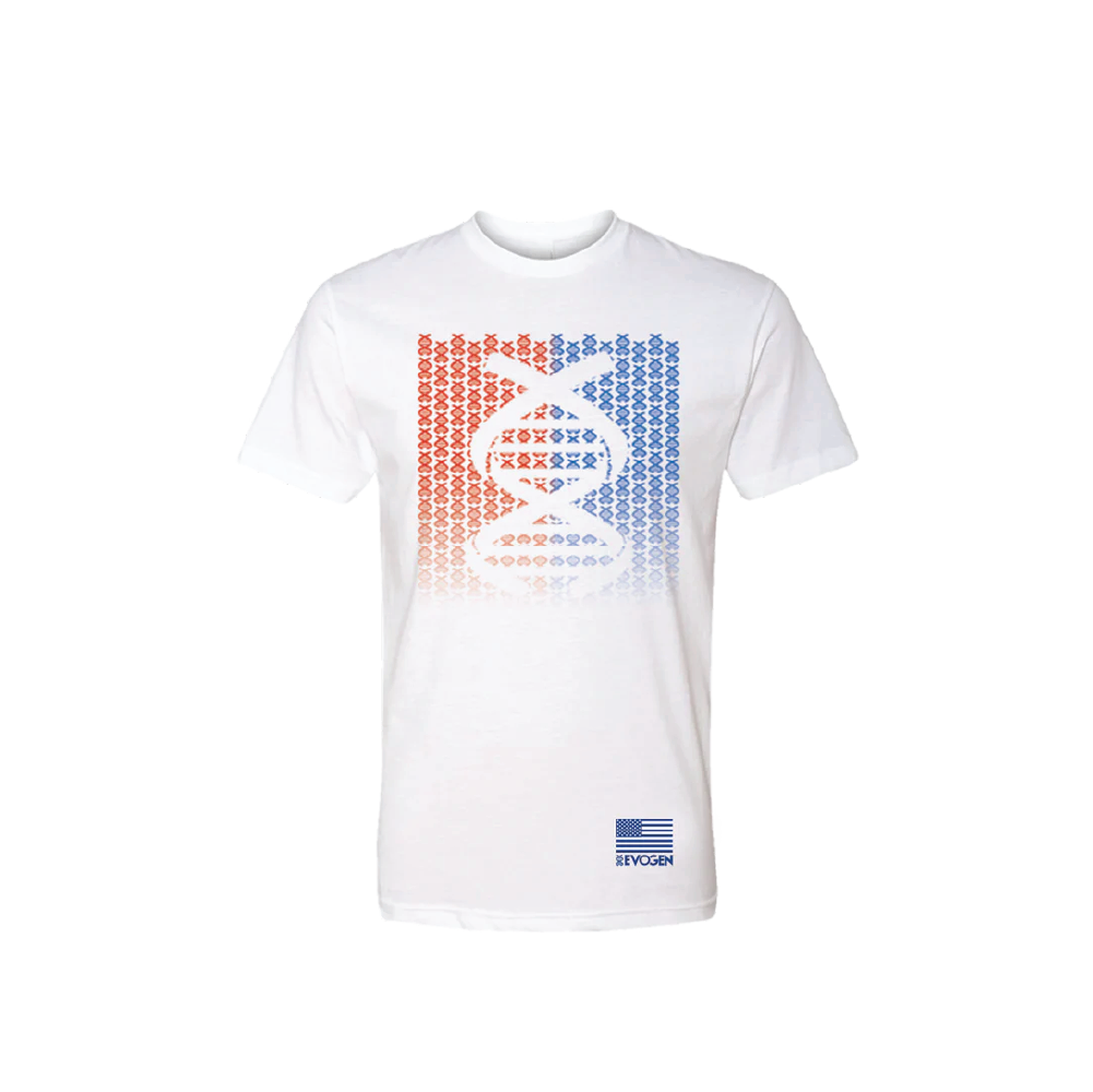 MEN'S HELIXED RED & BLUE ON WHITE